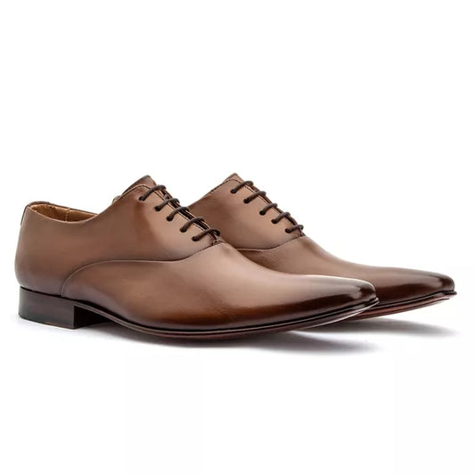 Chaussure Oxford Habillée Homme – Semelle en Cuir, Coloris Whisky | Modèle 327