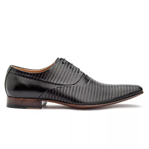 Chaussure Oxford Habillée Homme – Semelle en Cuir, Noir | Modèle 328