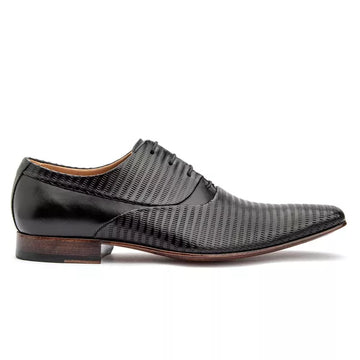 Chaussure Oxford Habillée Homme – Semelle en Cuir, Noir | Modèle 328