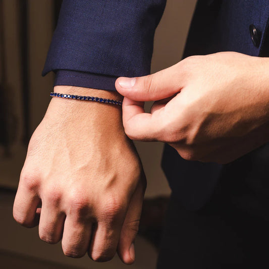 [POUR 1 ACHETÉ, 1 OFFERT !] Bracelet homme Riviera Zirconia Celeste