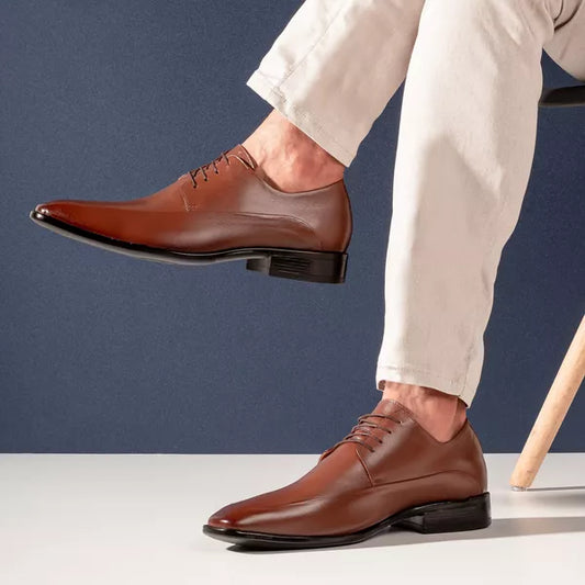 Chaussure Derby Italienne pour Homme avec Semelle en Caoutchouc